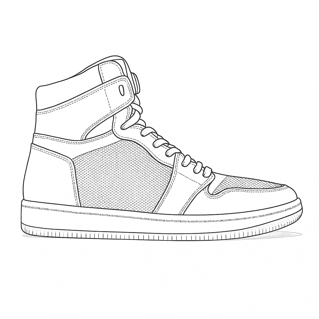 Premium Highneck Sneaker Model Sketch