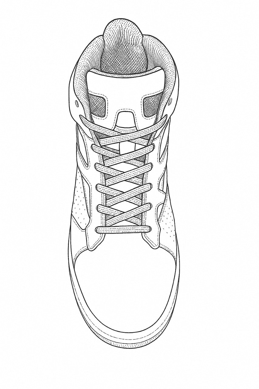 Premium Highneck Sneaker Model Sketch