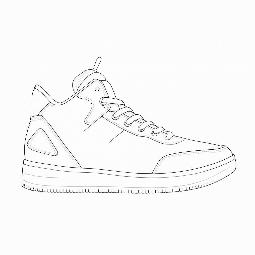 Premium Highneck Sneaker Model Sketch