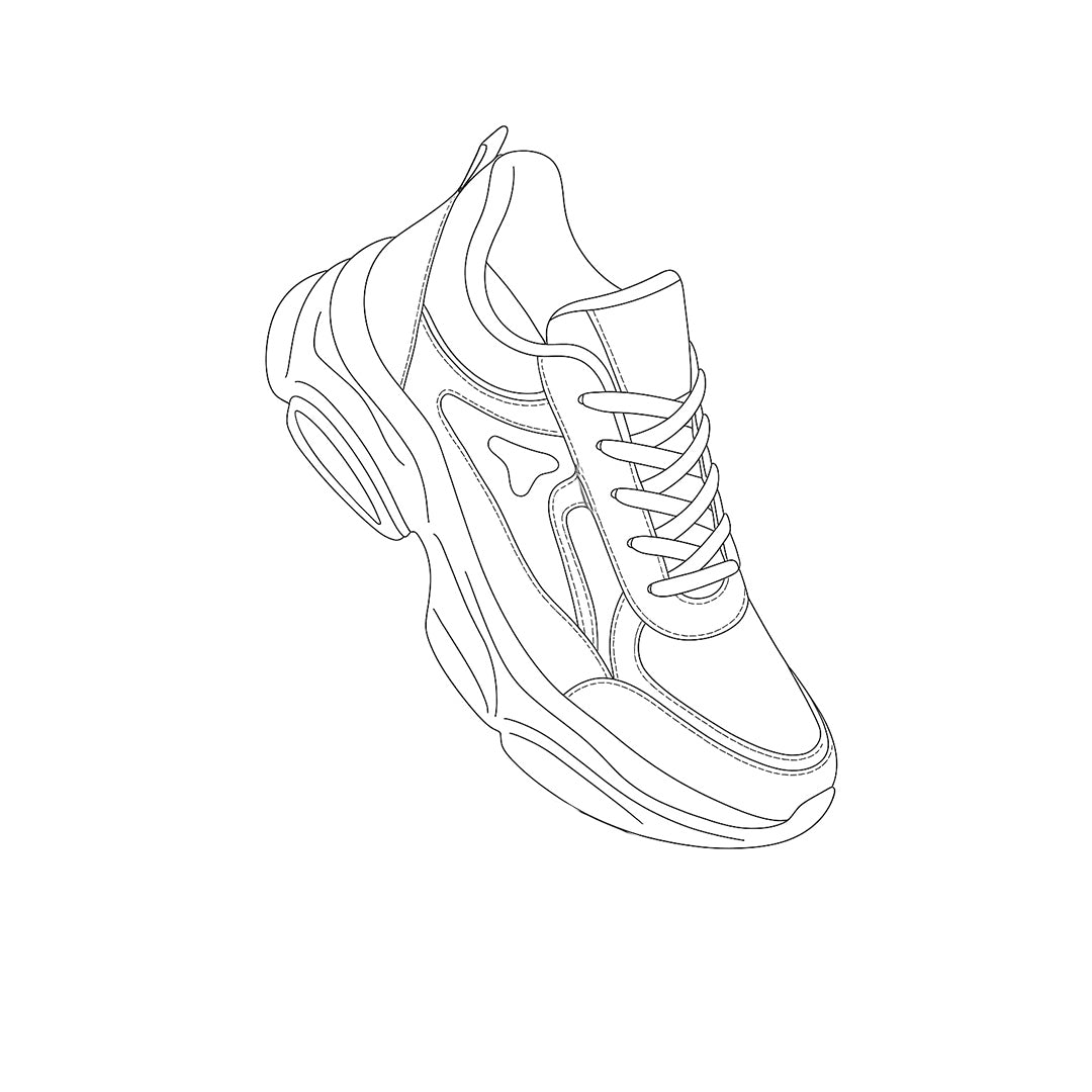 Premium Sport Shoes Model Sketch