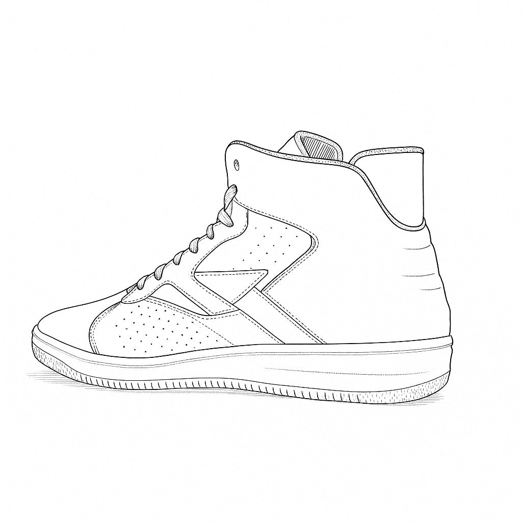 Premium Highneck Sneaker Model Sketch