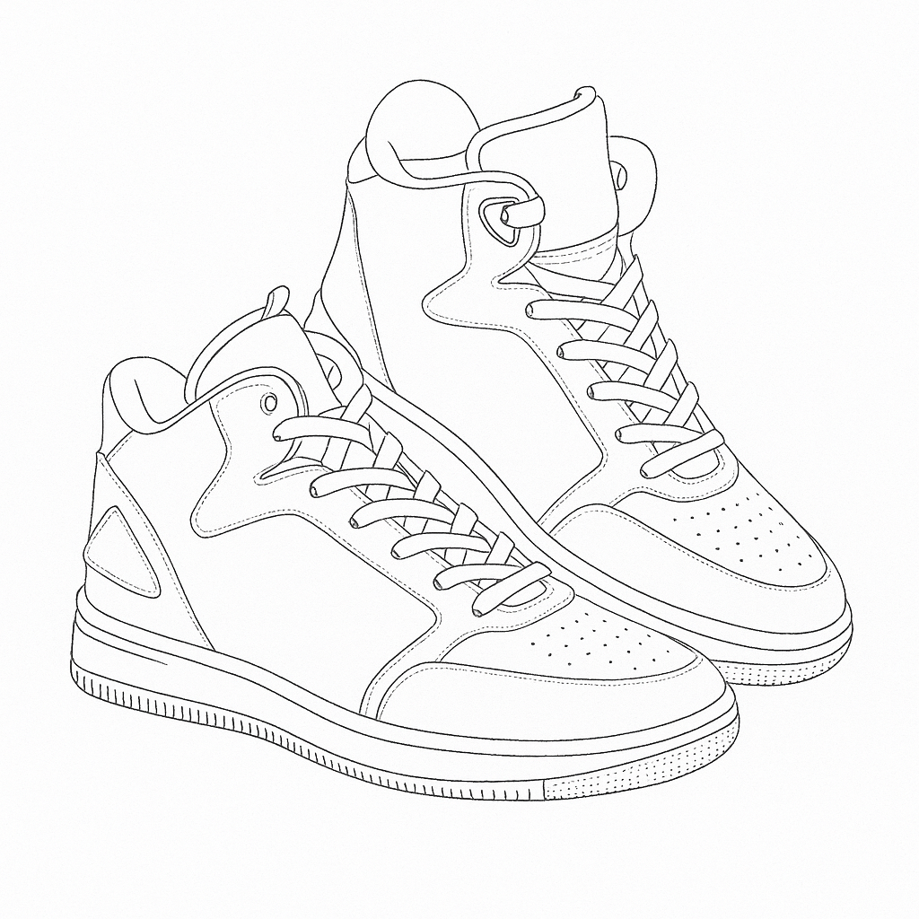 Premium Highneck Sneaker Model Sketch