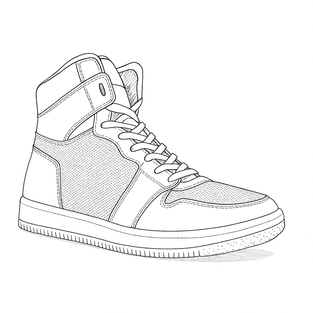 Premium Highneck Sneaker Model Sketch