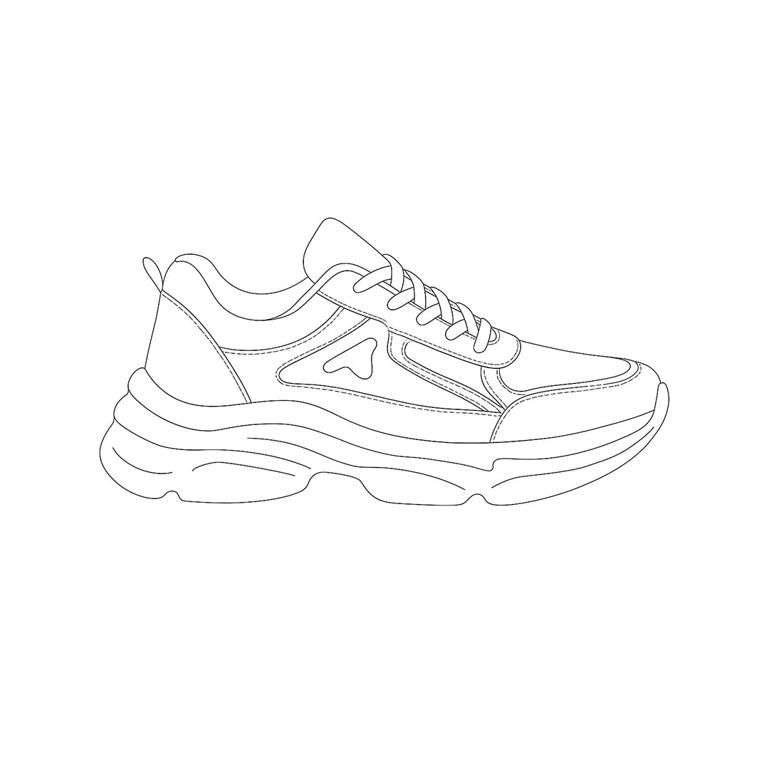 Premium Sport Shoes Model Sketch