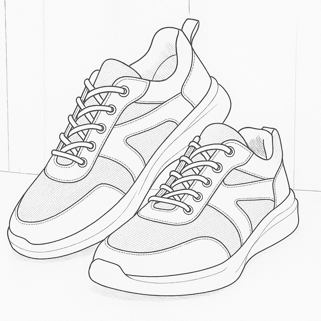 Premium Sport Shoes Model Sketch