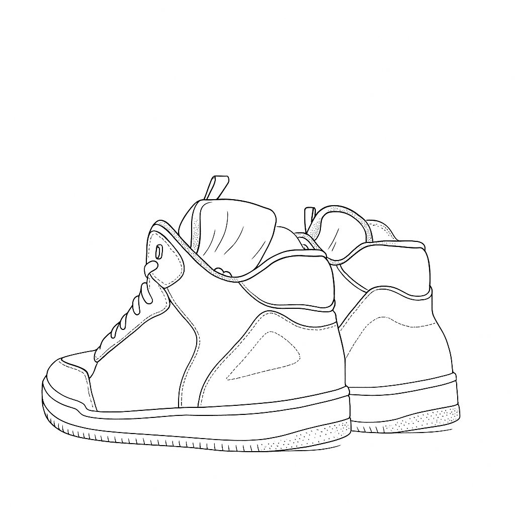 Premium Highneck Sneaker Model Sketch