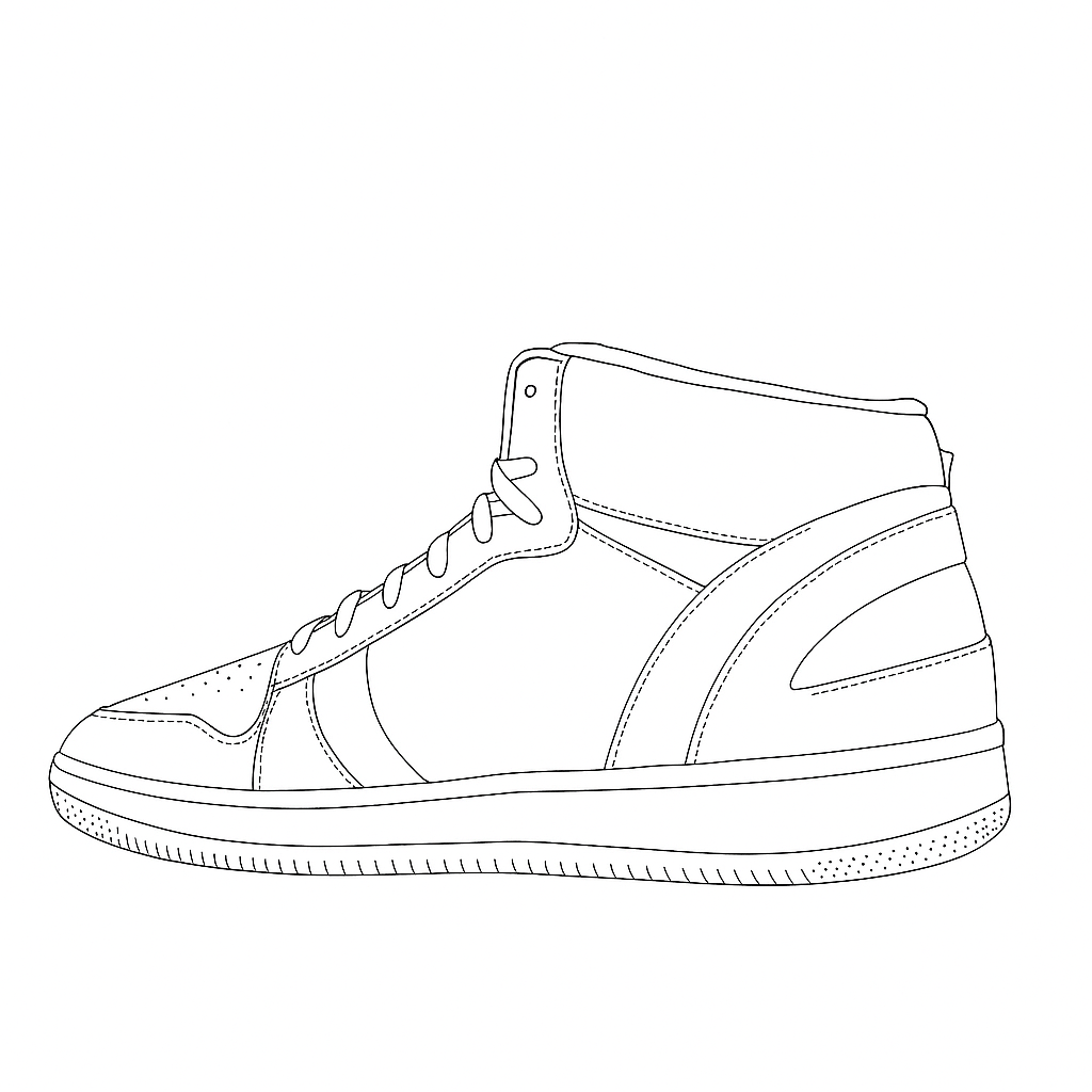 Premium Highneck Sneaker Model Sketch