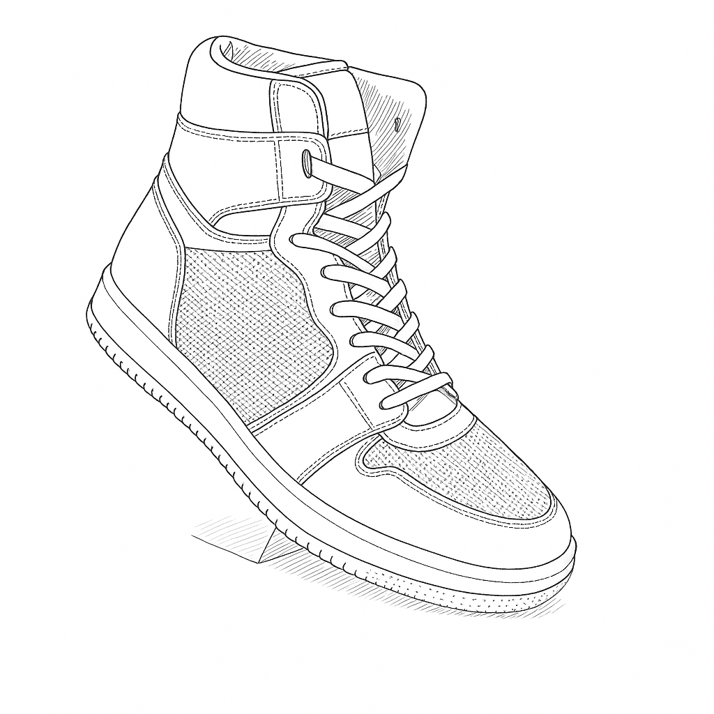 Premium Highneck Sneaker Model Sketch