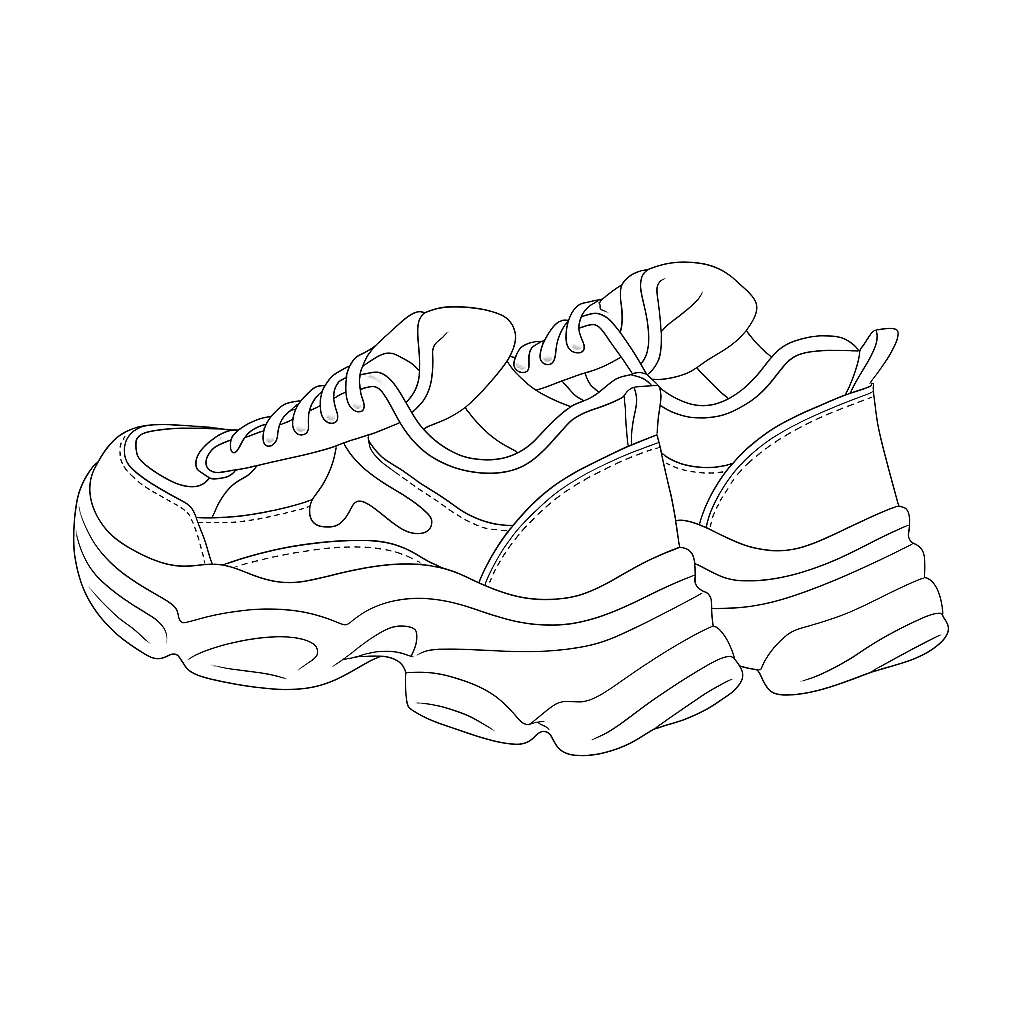 Premium Sport Shoes Model Sketch