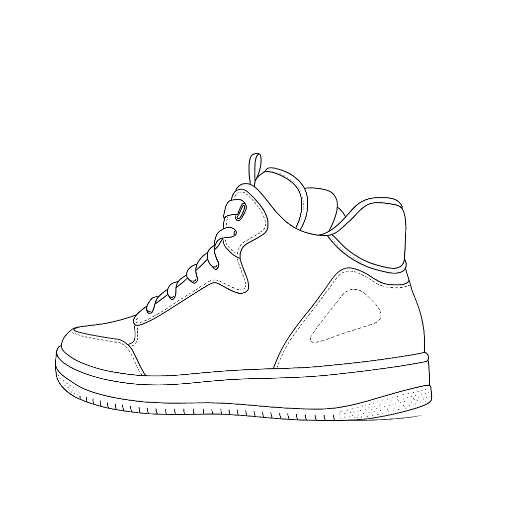 Premium Highneck Sneaker Model Sketch