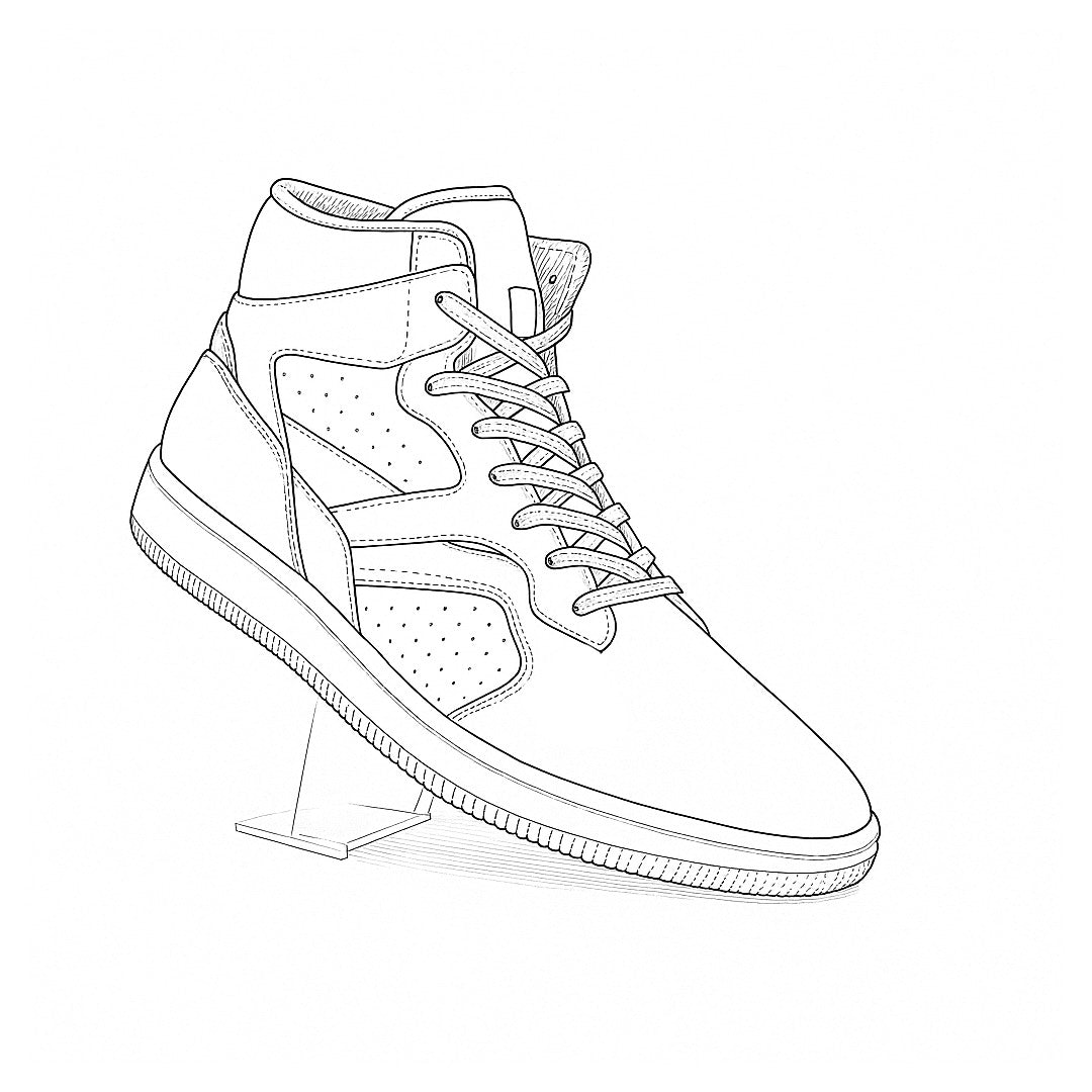Premium Highneck Sneaker Model Sketch