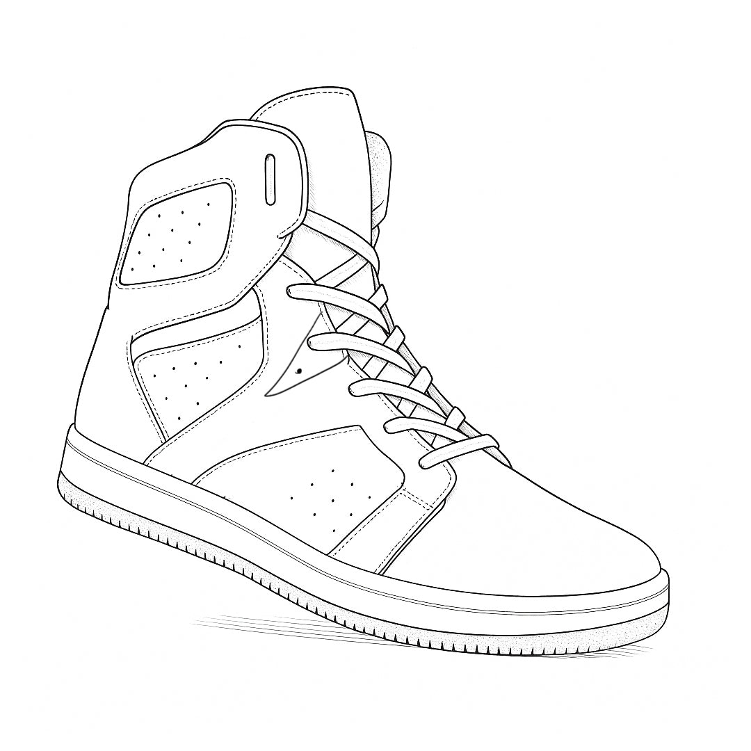 Premium Highneck Sneaker Model Sketch