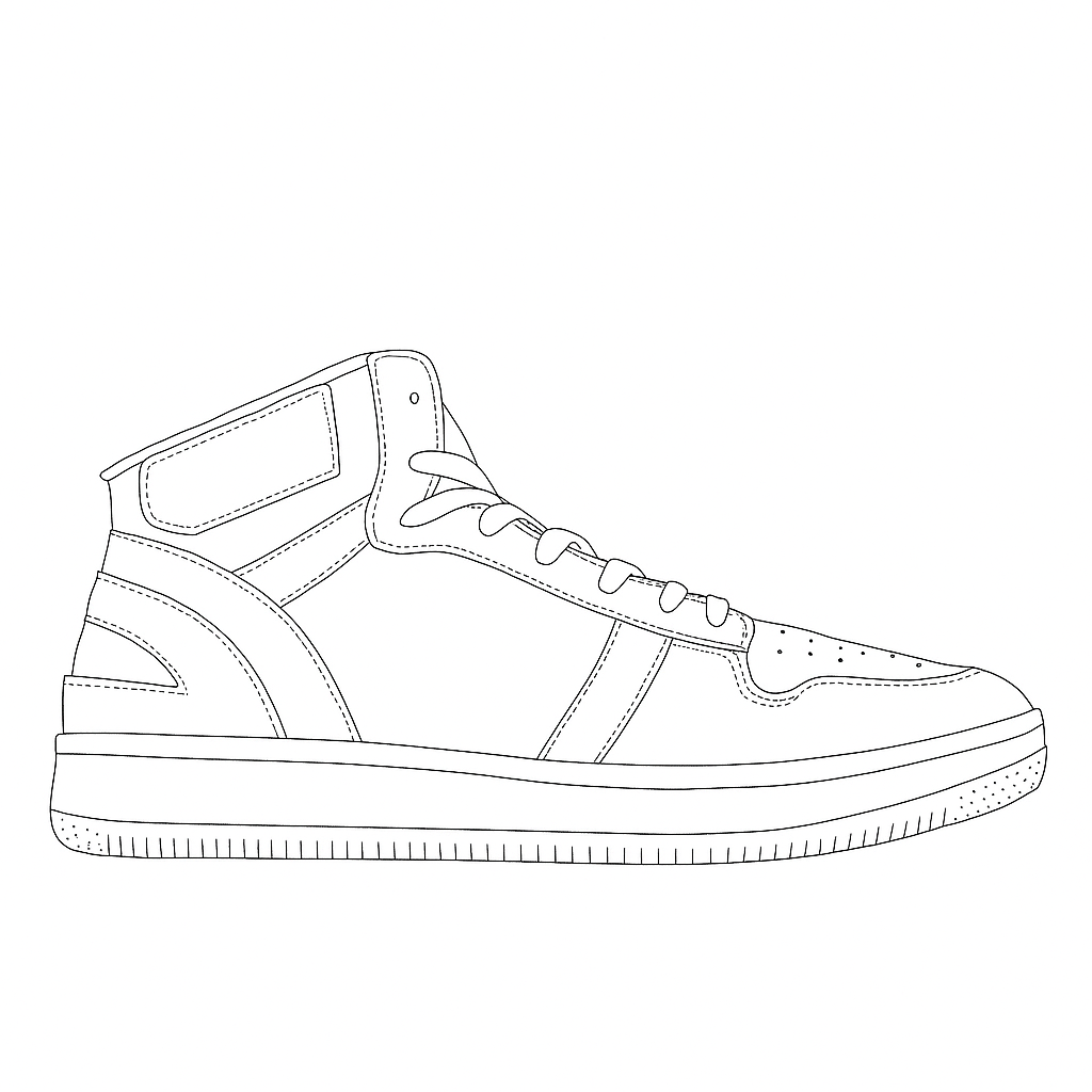 Premium Highneck Sneaker Model Sketch