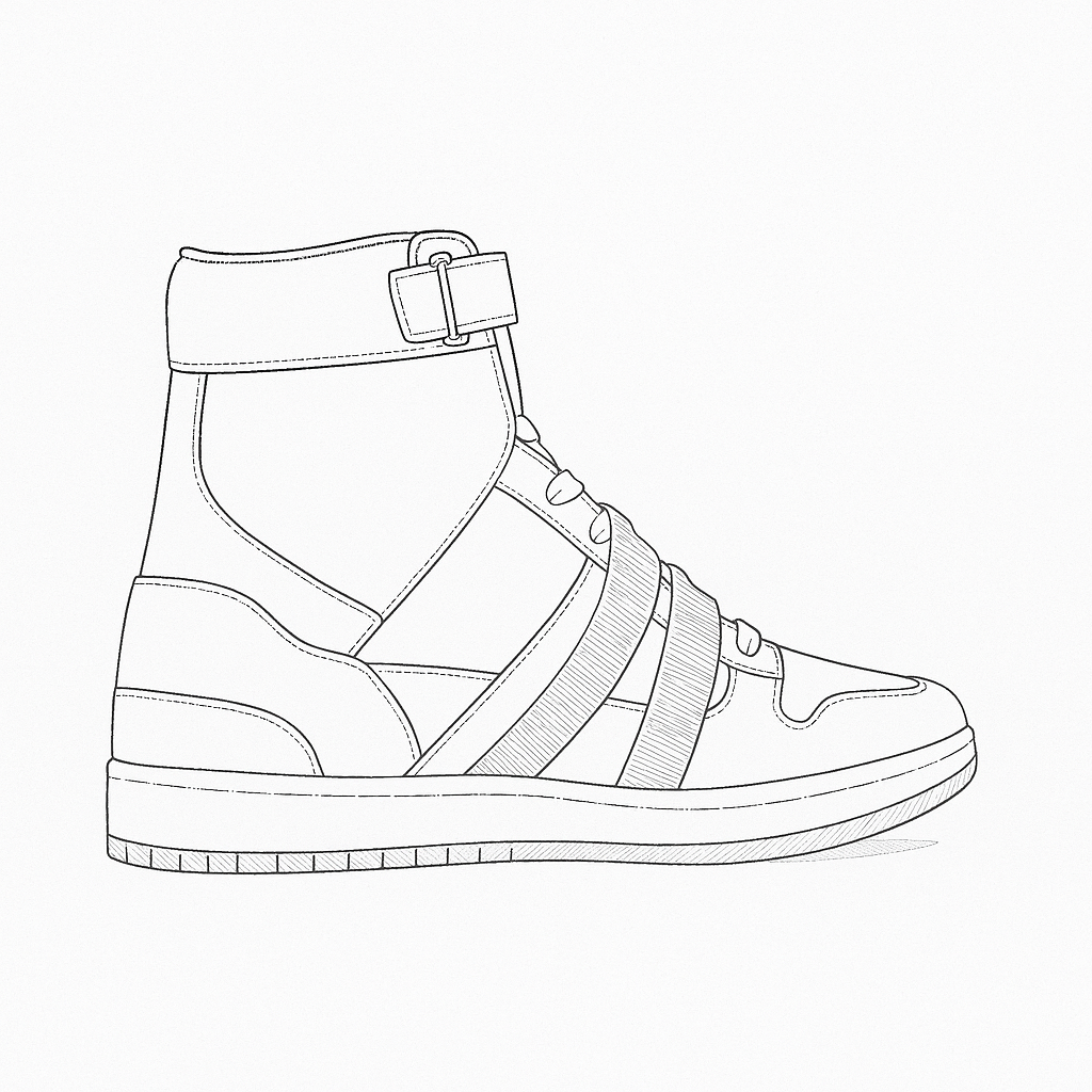 Premium Highneck Sneaker Model Sketch