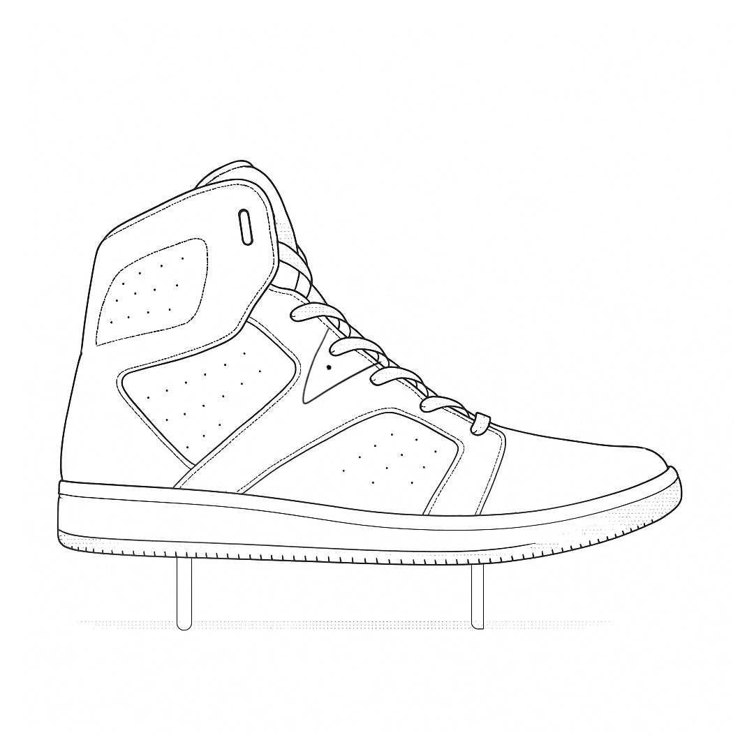 Premium Highneck Sneaker Model Sketch